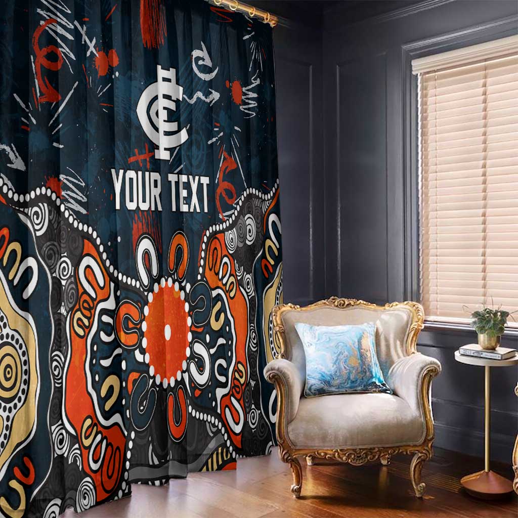 Personalized Carlton Blues Window Curtain Aboriginal Dot Painting Graffiti Style