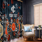 Personalized Carlton Blues Window Curtain Aboriginal Dot Painting Graffiti Style
