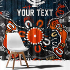 Personalized Carlton Blues Window Curtain Aboriginal Dot Painting Graffiti Style