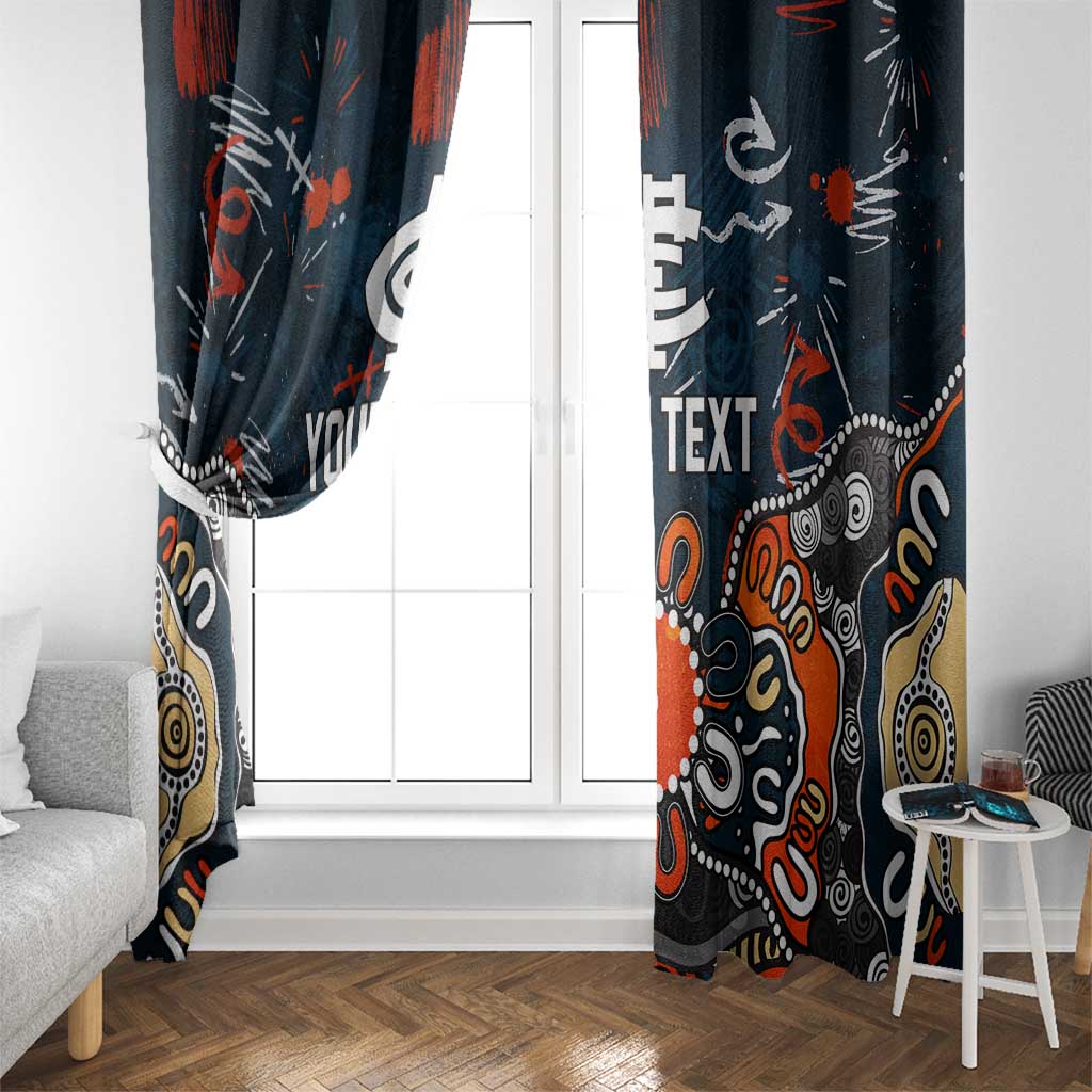 Personalized Carlton Blues Window Curtain Aboriginal Dot Painting Graffiti Style