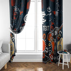 Personalized Carlton Blues Window Curtain Aboriginal Dot Painting Graffiti Style