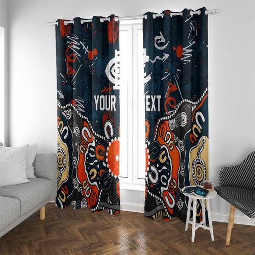 Personalized Carlton Blues Window Curtain Aboriginal Dot Painting Graffiti Style