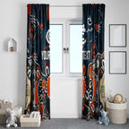 Personalized Carlton Blues Window Curtain Aboriginal Dot Painting Graffiti Style