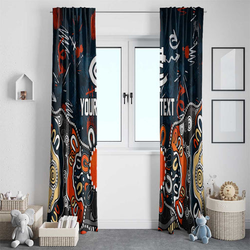 Personalized Carlton Blues Window Curtain Aboriginal Dot Painting Graffiti Style