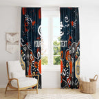 Personalized Carlton Blues Window Curtain Aboriginal Dot Painting Graffiti Style