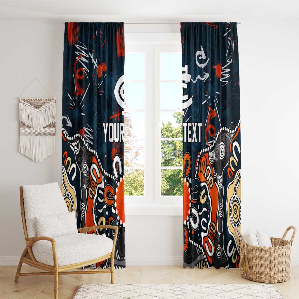 Personalized Carlton Blues Window Curtain Aboriginal Dot Painting Graffiti Style