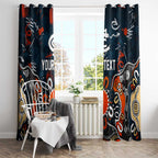Personalized Carlton Blues Window Curtain Aboriginal Dot Painting Graffiti Style