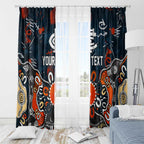 Personalized Carlton Blues Window Curtain Aboriginal Dot Painting Graffiti Style