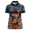 Personalized Carlton Blues Women Polo Shirt Aboriginal Dot Painting Graffiti Style