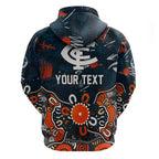 Personalized Carlton Blues Zip Hoodie Aboriginal Dot Painting Graffiti Style
