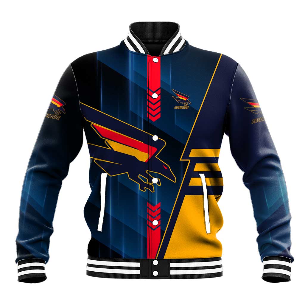 Personalized Adelaide Crows Baseball Jacket Modern Geometric Sports Graphic Style