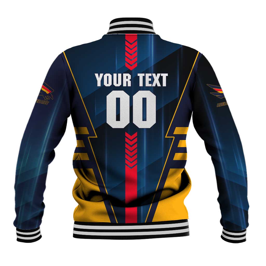Personalized Adelaide Crows Baseball Jacket Modern Geometric Sports Graphic Style