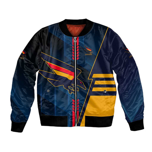 Personalized Adelaide Crows Bomber Jacket Modern Geometric Sports Graphic Style