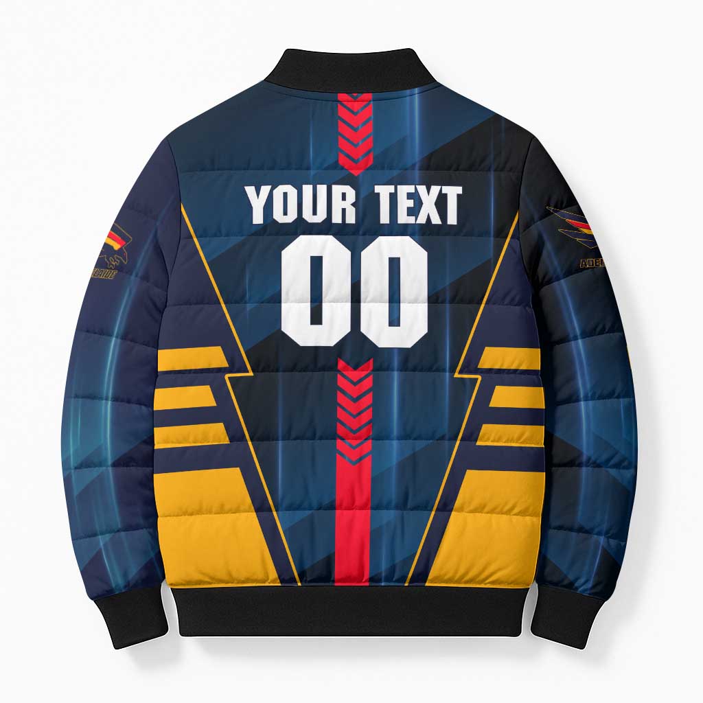 Personalized Adelaide Crows Bomber Puffer Jacket Modern Geometric Sports Graphic Style