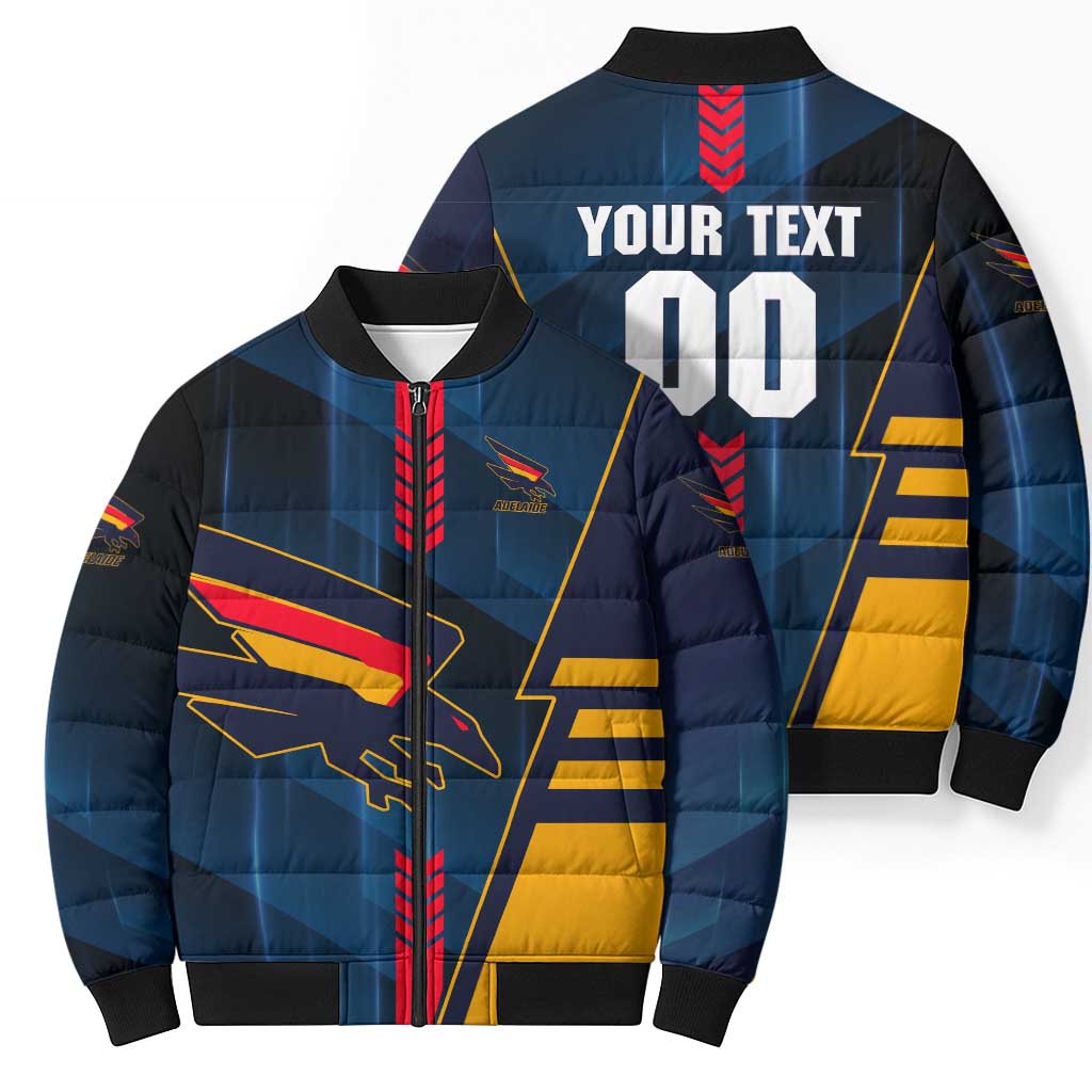Personalized Adelaide Crows Bomber Puffer Jacket Modern Geometric Sports Graphic Style