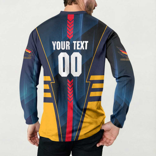 Personalized Adelaide Crows Button Sweatshirt Modern Geometric Sports Graphic Style