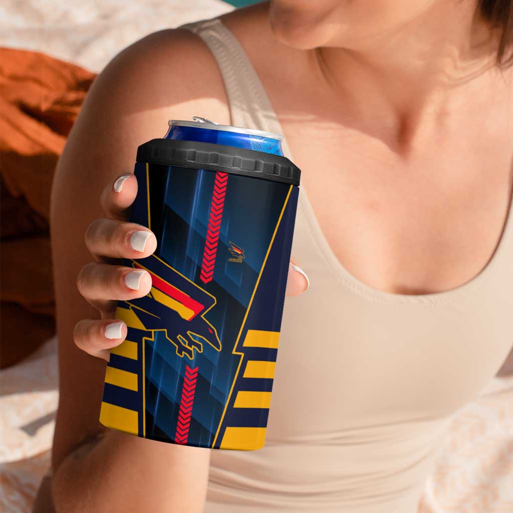Personalized Adelaide Crows 4 in 1 Can Cooler Tumbler Modern Geometric Sports Graphic Style