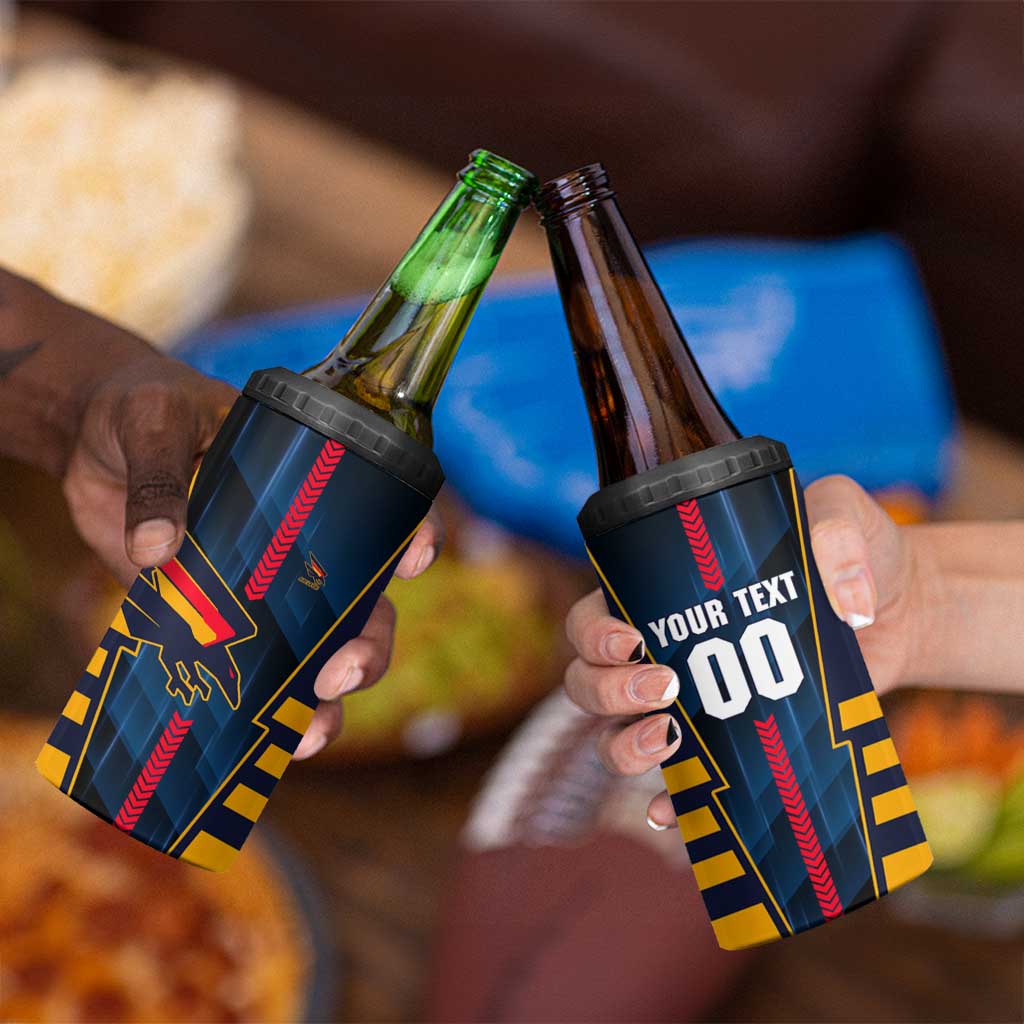 Personalized Adelaide Crows 4 in 1 Can Cooler Tumbler Modern Geometric Sports Graphic Style