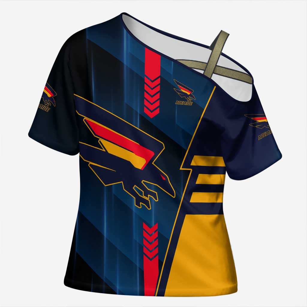 Personalized Adelaide Crows Cross Shoulder Shirt Modern Geometric Sports Graphic Style