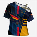 Personalized Adelaide Crows Cross Shoulder Shirt Modern Geometric Sports Graphic Style