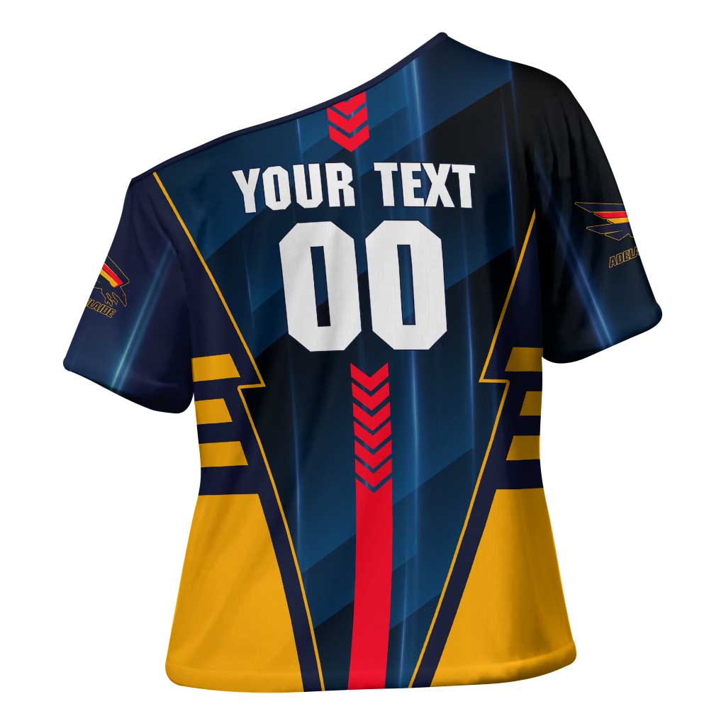 Personalized Adelaide Crows Cross Shoulder Shirt Modern Geometric Sports Graphic Style
