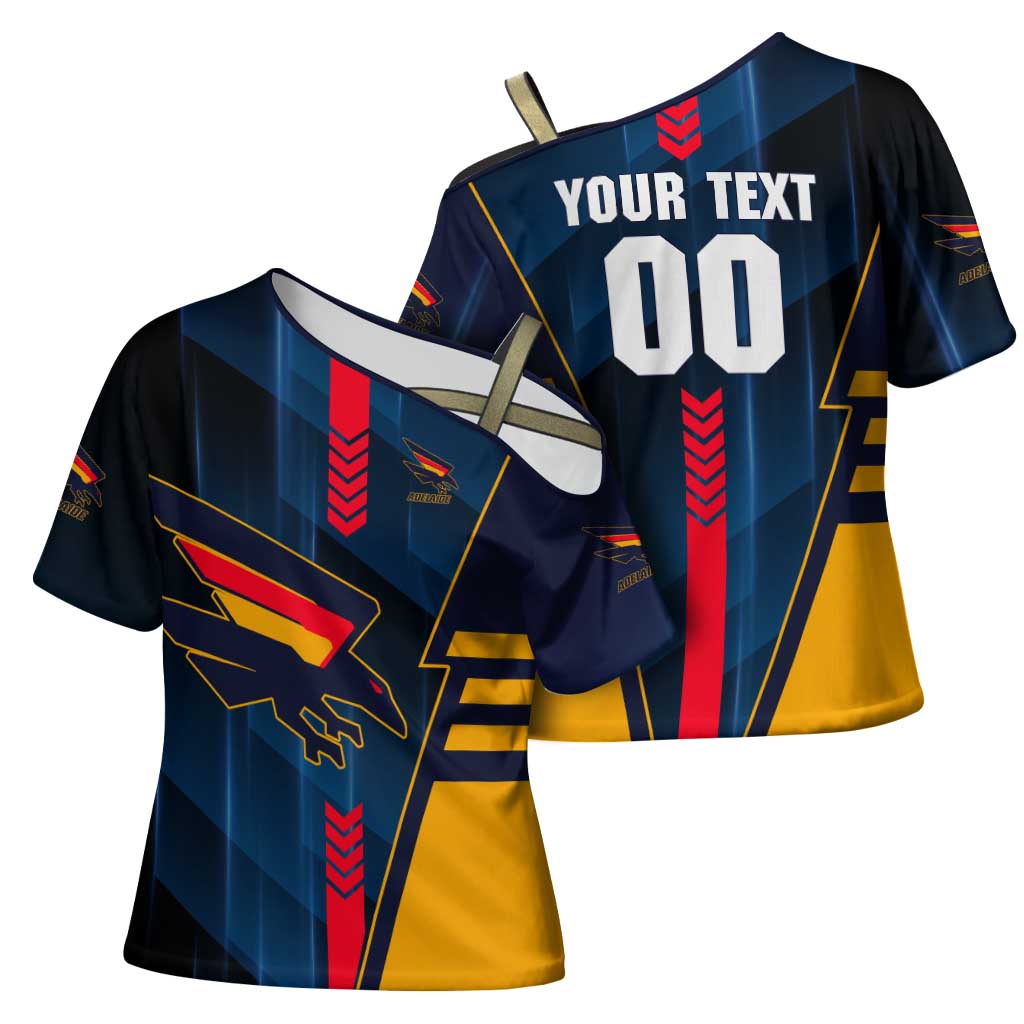 Personalized Adelaide Crows Cross Shoulder Shirt Modern Geometric Sports Graphic Style