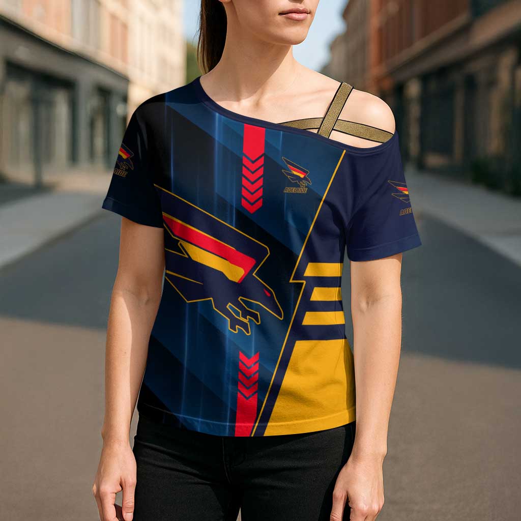 Personalized Adelaide Crows Cross Shoulder Shirt Modern Geometric Sports Graphic Style