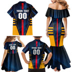 Personalized Adelaide Crows Family Matching Mermaid Dress and Hawaiian Shirt Modern Geometric Sports Graphic Style