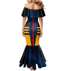 Personalized Adelaide Crows Family Matching Mermaid Dress and Hawaiian Shirt Modern Geometric Sports Graphic Style