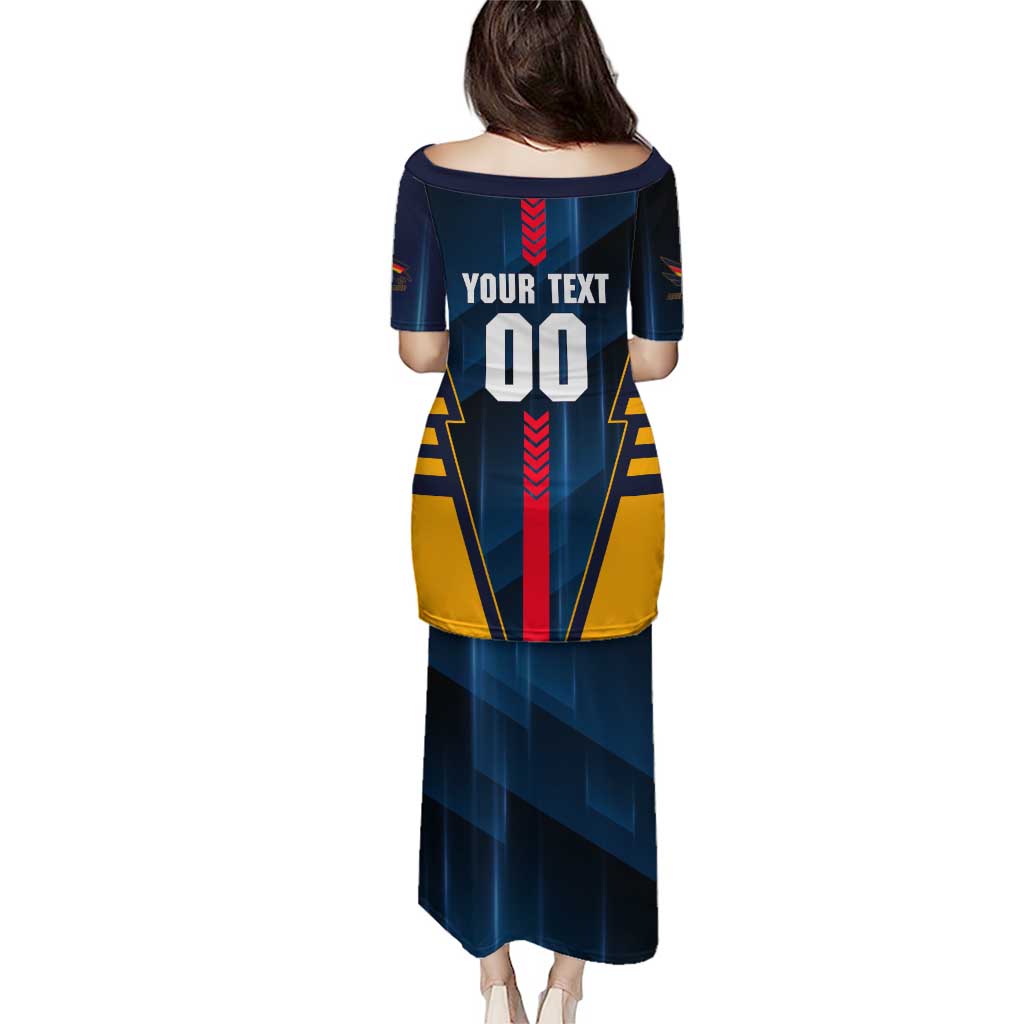 Personalized Adelaide Crows Family Matching Puletasi and Hawaiian Shirt Modern Geometric Sports Graphic Style