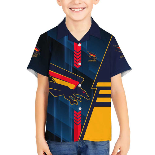 Personalized Adelaide Crows Family Matching Summer Maxi Dress and Hawaiian Shirt Modern Geometric Sports Graphic Style