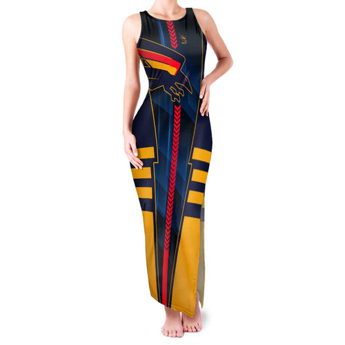 Personalized Adelaide Crows Family Matching Tank Maxi Dress and Hawaiian Shirt Modern Geometric Sports Graphic Style