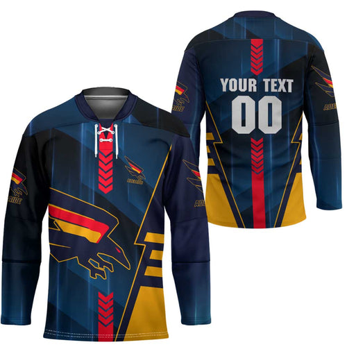 Personalized Adelaide Crows Hockey Jersey Modern Geometric Sports Graphic Style