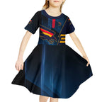 Personalized Adelaide Crows Kid Short Sleeve Dress Modern Geometric Sports Graphic Style