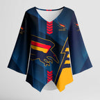 Personalized Adelaide Crows Kimono Sleeve Blouse Modern Geometric Sports Graphic Style
