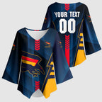 Personalized Adelaide Crows Kimono Sleeve Blouse Modern Geometric Sports Graphic Style