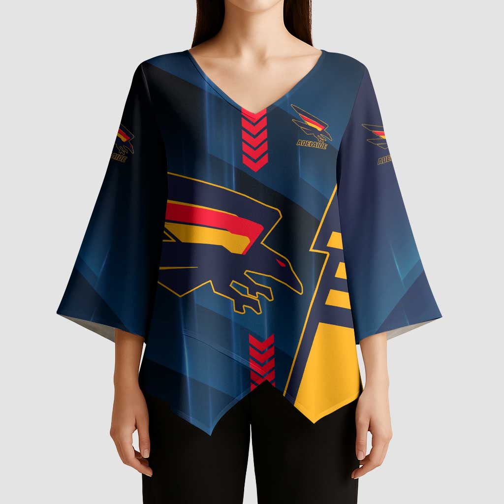 Personalized Adelaide Crows Kimono Sleeve Blouse Modern Geometric Sports Graphic Style