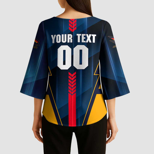 Personalized Adelaide Crows Kimono Sleeve Blouse Modern Geometric Sports Graphic Style