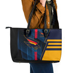 Adelaide Crows Leather Tote Bag Modern Geometric Sports Graphic Style