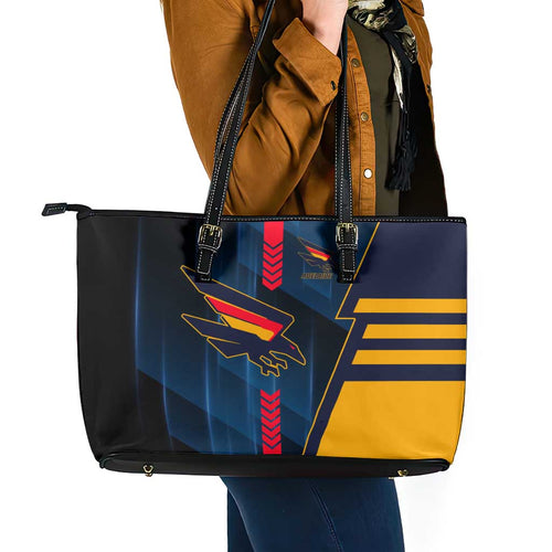 Adelaide Crows Leather Tote Bag Modern Geometric Sports Graphic Style