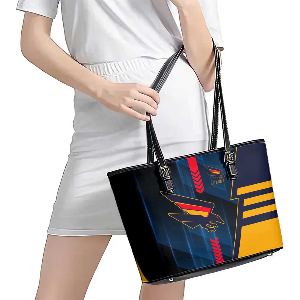 Adelaide Crows Leather Tote Bag Modern Geometric Sports Graphic Style