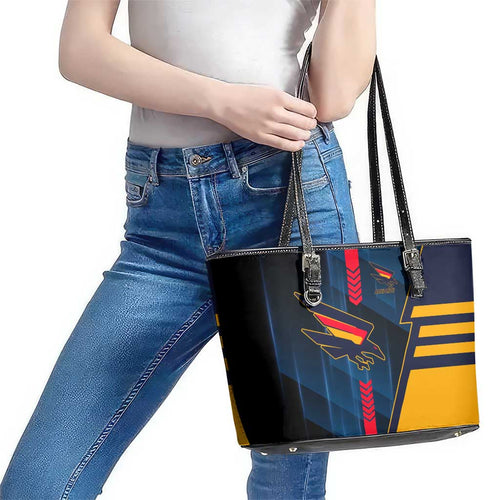 Adelaide Crows Leather Tote Bag Modern Geometric Sports Graphic Style
