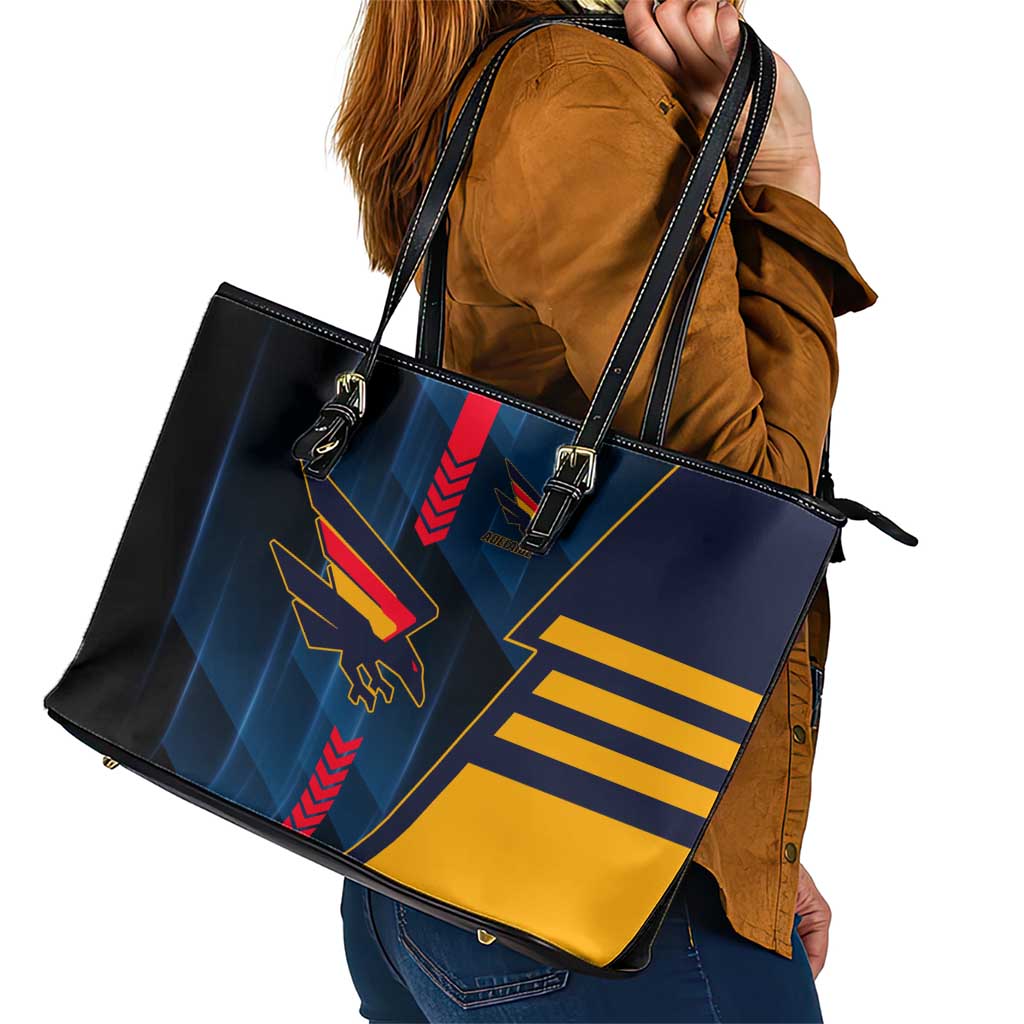Adelaide Crows Leather Tote Bag Modern Geometric Sports Graphic Style