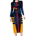 Personalized Adelaide Crows Long Sleeve Bodycon Dress Modern Geometric Sports Graphic Style