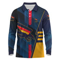 Personalized Adelaide Crows Long Sleeve Polo Shirt Modern Geometric Sports Graphic Style