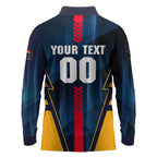 Personalized Adelaide Crows Long Sleeve Polo Shirt Modern Geometric Sports Graphic Style