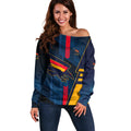 Personalized Adelaide Crows Off Shoulder Sweater Modern Geometric Sports Graphic Style