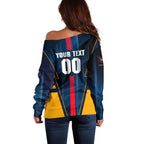 Personalized Adelaide Crows Off Shoulder Sweater Modern Geometric Sports Graphic Style