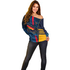 Personalized Adelaide Crows Off Shoulder Sweater Modern Geometric Sports Graphic Style