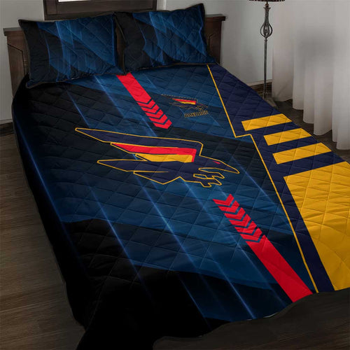 Adelaide Crows Quilt Bed Set Modern Geometric Sports Graphic Style
